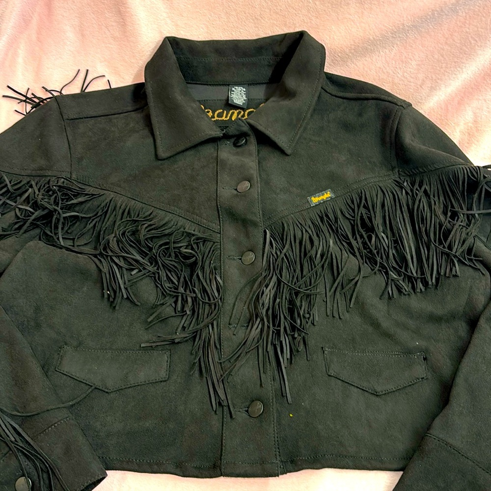 Wrangler fringe crop jacket